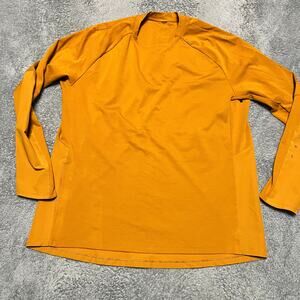 Lululemon Shirt Mens XXL Pass The Elements Long Sleeve Gold Yellow